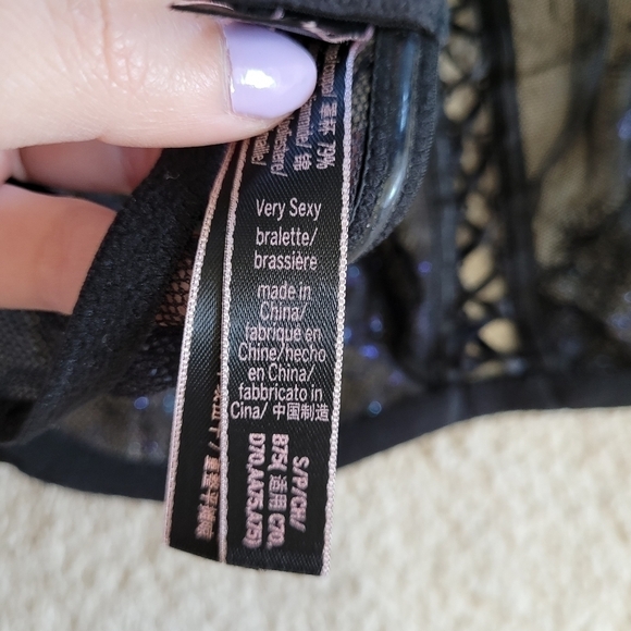 Victoria's Secret Very Sexy Bralette Small Halter Mesh Lace Up - Picture 10 of 11